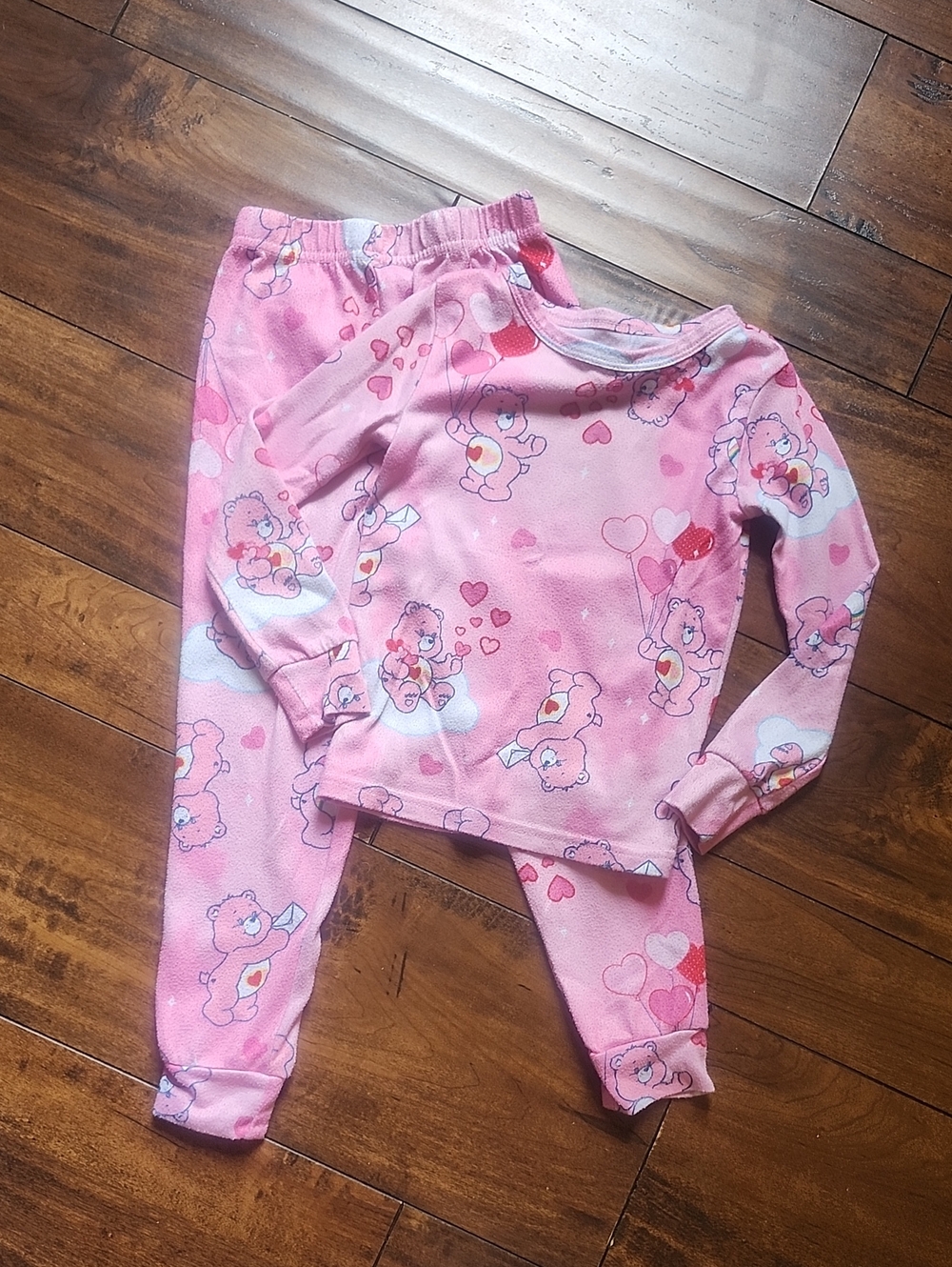 3/$15! Size 6 Pink Care Bears Kids Pajama Set - Long Sleeve Two-Piece